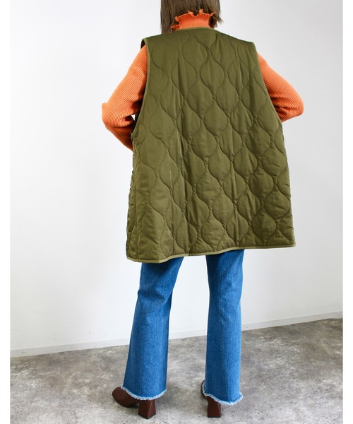 MLI'A（エムリア）の「キルティングベスト／A（ベスト・レディース・カーキ/アイボリー/ブラック・M）」の12枚目の写真