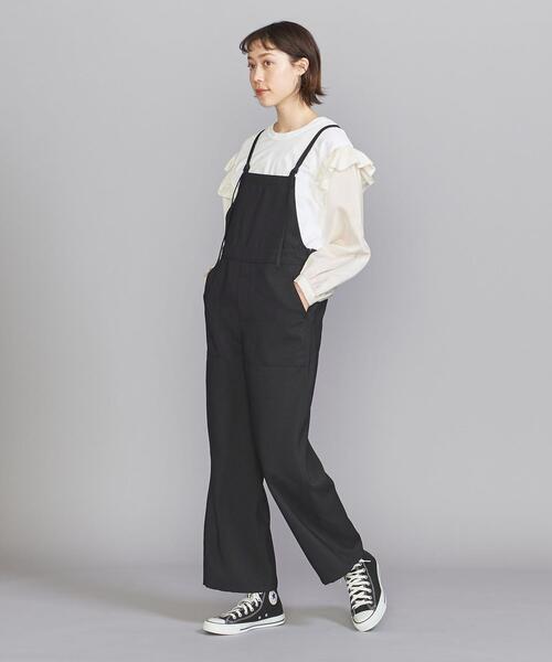 BEAUTY&YOUTH UNITED ARROWS（ビューティーアンドユースユナイテッドアローズ）の「BY バックサテン オーバーオール -ウォッシャブル-（サロペット/オーバーオール・レディース・ブラック/ナチュラル・S/M）」の7枚目の写真