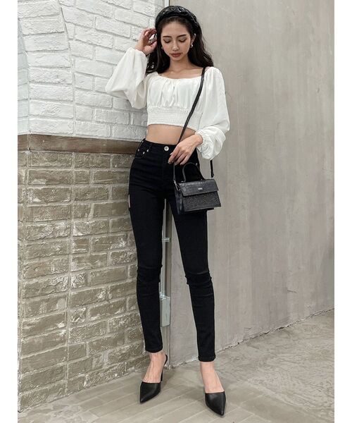 GYDA(ジェイダ)の「M/W BACKレースクロスデザインカラースキニーパンツ(その他パンツ・レディース・ブラック/ベージュ・SMALL/MEDIUM/X-SMALL)」の10枚目の写真