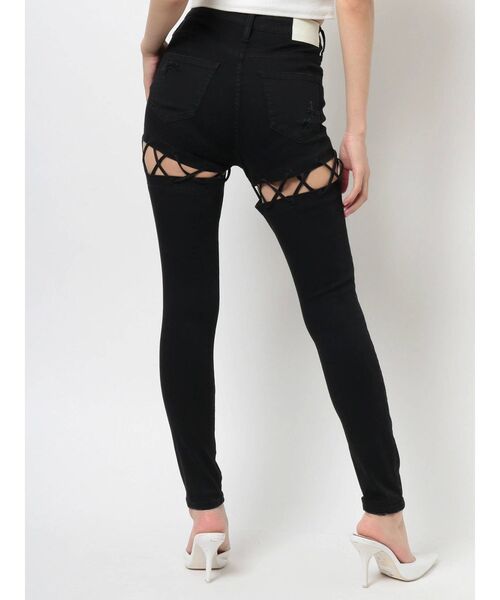 GYDA(ジェイダ)の「M/W BACKレースクロスデザインカラースキニーパンツ(その他パンツ・レディース・ブラック/ベージュ・SMALL/MEDIUM/X-SMALL)」の15枚目の写真