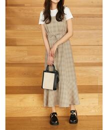 Areeam | 肩フリルハイウエストジャンスカ(ジャンパースカート)