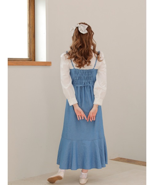 Areeam（アリーム）の「肩フリルハイウエストジャンスカ（ジャンパースカート・レディース・ピンク/チェック/ライトブルー・FREE）」の8枚目の写真