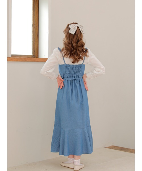 Areeam（アリーム）の「肩フリルハイウエストジャンスカ（ジャンパースカート・レディース・ピンク/チェック/ライトブルー・FREE）」の9枚目の写真