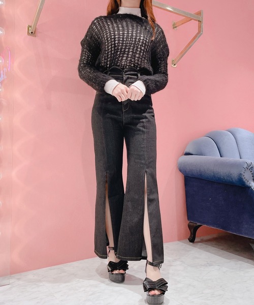 lilLilly（リルリリー）の「スカラップデニムパンツ（デニムパンツ・レディース・ブラック/ブルー/ライトブルー・S/M）」の13枚目の写真