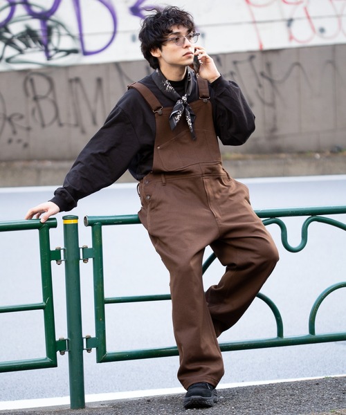 RAGEBLUE(レイジブルー)の「メランジーンズオーバーオール<セットアップ着用可能>(サロペット/オーバーオール・メンズ・ブラック/ブラウン・FREE)」の3枚目の写真