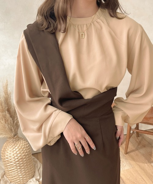 apres jour clair（アプレジュールクレア）の「【apres jour clair】２WAYスリーブシャツ（シャツ/ブラウス・レディース・アイボリー/ベージュ/ピンク系その他・フリー/X-LARGE）」の2枚目の写真