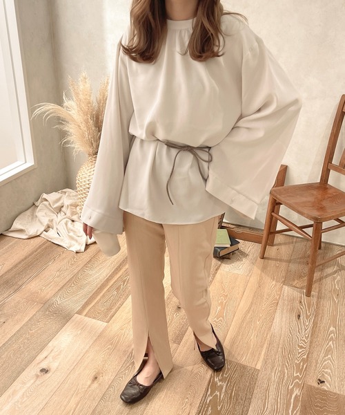 apres jour clair（アプレジュールクレア）の「【apres jour clair】２WAYスリーブシャツ（シャツ/ブラウス・レディース・アイボリー/ベージュ/ピンク系その他・フリー/X-LARGE）」の14枚目の写真