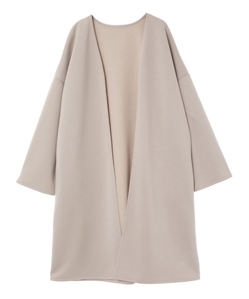 fifth(フィフス)の「ノーカラーオーバーコート(ノーカラーコート・レディース・アイボリー/グレイッシュベージュ・M)」の3枚目の写真