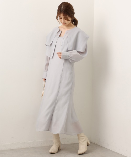 one after another NICE CLAUP（ワンアフターアナザーナイスクラップ）の「マルチWAY　セーラーカラーブラウスキャミワンピースセット（ワンピース・レディース・ベージュ/アイボリー/グレー系その他・FREE）」の7枚目の写真