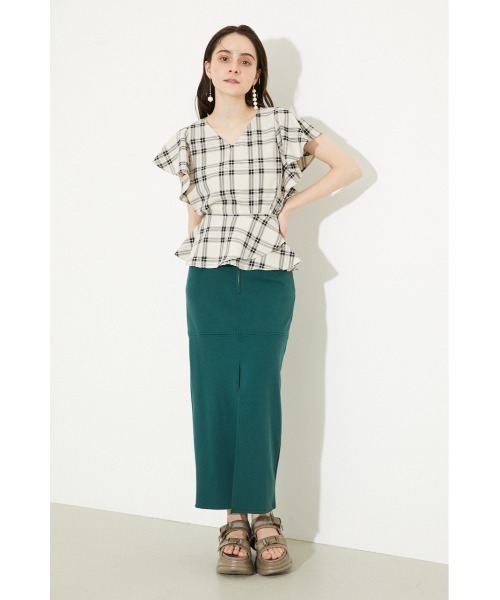 rienda（リエンダ）の「ディープスリットタイトカットスカート（スカート・レディース・ブラック/ブラウン/グリーン/スモークピンク・SMALL/MEDIUM）」の6枚目の写真