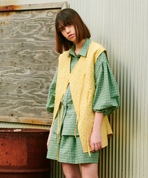 w closet | 前リボンVネックキルティングベスト(ベスト)