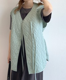w closet | 前リボンVネックキルティングベスト(ベスト)