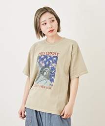 CUBE SUGAR（キューブシュガー）の「天竺カットソーピグメント染半袖グラフィックTシャツ（Tシャツ/カットソー）」