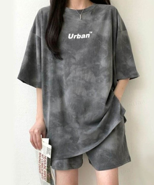 Dalfwin(ダールフィン)の「Urbanタイダイ柄スウェット上下セットアップルームウェア(ルームウェア/パジャマ・レディース・カーキ/ベージュ/パープル/ブルー/チャコールグレー・FREE)」の17枚目の写真