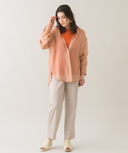 Paradise Picnic（パラダイスピクニック）の「Lallia Mu バックメッセージシアーブラウス（シャツ/ブラウス・レディース・ベージュ/オレンジ・FREE）」の17枚目の写真