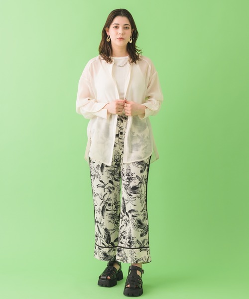 Paradise Picnic（パラダイスピクニック）の「Lallia Mu バックメッセージシアーブラウス（シャツ/ブラウス・レディース・ベージュ/オレンジ・FREE）」の5枚目の写真