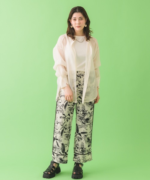 Paradise Picnic（パラダイスピクニック）の「Lallia Mu バックメッセージシアーブラウス（シャツ/ブラウス・レディース・ベージュ/オレンジ・FREE）」の4枚目の写真