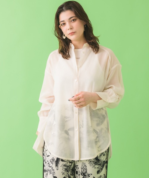 Paradise Picnic（パラダイスピクニック）の「Lallia Mu バックメッセージシアーブラウス（シャツ/ブラウス・レディース・ベージュ/オレンジ・FREE）」の7枚目の写真