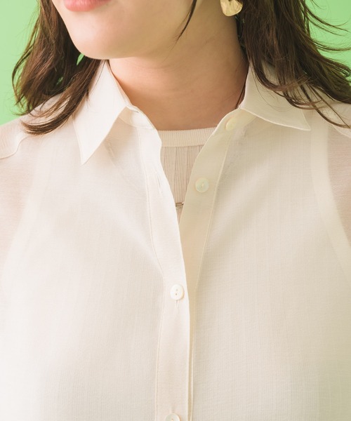 Paradise Picnic（パラダイスピクニック）の「Lallia Mu バックメッセージシアーブラウス（シャツ/ブラウス・レディース・ベージュ/オレンジ・FREE）」の11枚目の写真