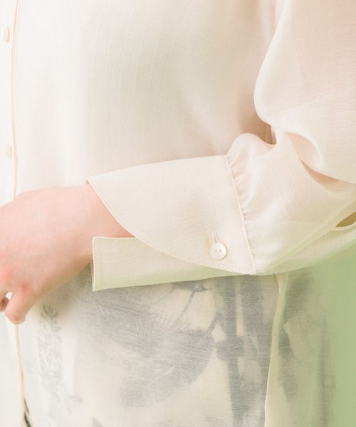 Paradise Picnic（パラダイスピクニック）の「Lallia Mu バックメッセージシアーブラウス（シャツ/ブラウス・レディース・ベージュ/オレンジ・FREE）」の13枚目の写真