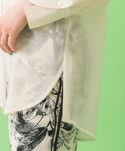 Paradise Picnic（パラダイスピクニック）の「Lallia Mu バックメッセージシアーブラウス（シャツ/ブラウス・レディース・ベージュ/オレンジ・FREE）」の14枚目の写真