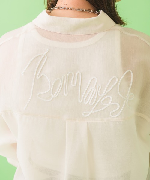 Paradise Picnic（パラダイスピクニック）の「Lallia Mu バックメッセージシアーブラウス（シャツ/ブラウス・レディース・ベージュ/オレンジ・FREE）」の15枚目の写真