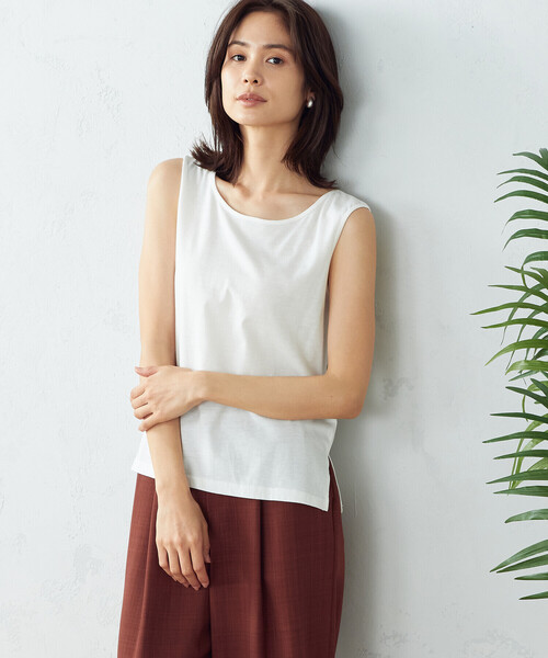 COMME CA ISM（コムサイズム）の「【セットアイテム】　メッシュニット＋タンクトップ（ニット/セーター・レディース・ブラック/ベージュ/カーキ・MEDIUM/LARGE）」の8枚目の写真