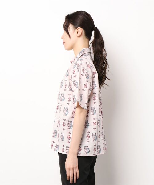 チャイハネ（チャイハネ）の「【チャイハネ】ブロックプリント梟柄シャツ（シャツ/ブラウス・レディース・ブラック/ベージュ/マスタード・FREE）」の10枚目の写真