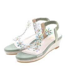 ビジューフラワーウェッジサンダル(217-131)JELLY BEANS(ジェリービーンズ)