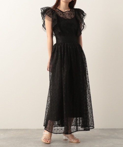 美品 ebure レース ノースリーブワンピース ドレス ブラック 16万円 美品 ebure レース ノースリーブワンピース ドレス ブラック 16万円 美