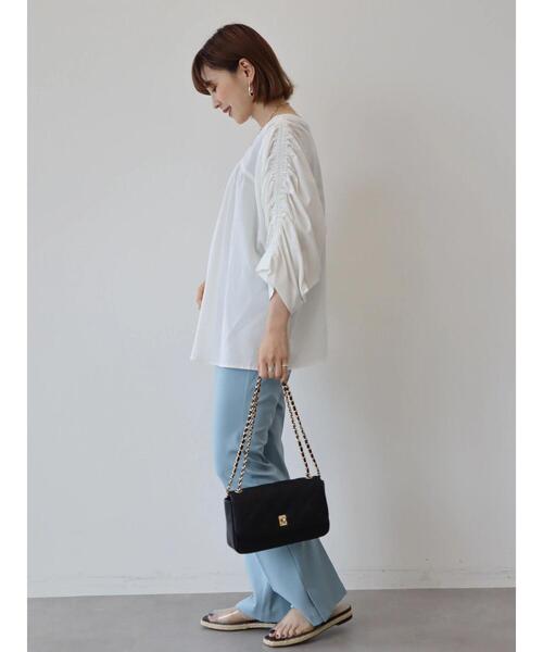 AMERICAN HOLIC(アメリカンホリック)の「Vネック袖ギャザーブラウス(シャツ/ブラウス・レディース・ブラック/オフホワイト/オレンジ・M/L)」の16枚目の写真