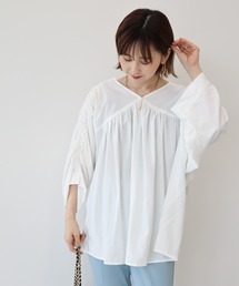 AMERICAN HOLIC | Vネック袖ギャザーブラウス(シャツ/ブラウス)