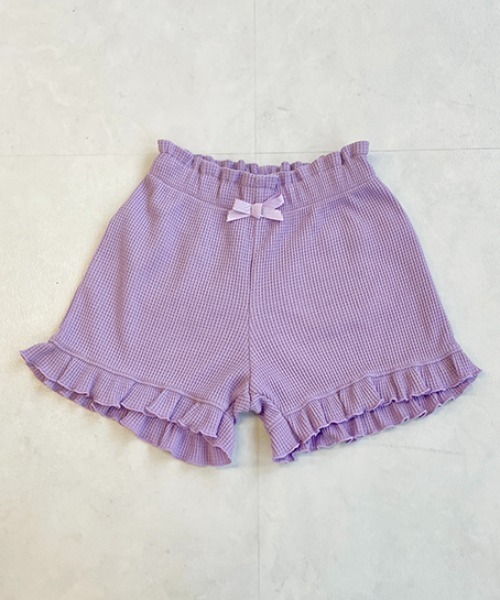 Lycee mine（リセマイン）の「フリルフリルショートパンツ（スウェットパンツ・キッズ・ベージュ/カーキ/ピンク/ミント/チャコール/ブラック/ラベンダー・110cm/100cm/120cm/130cm/140cm）」の7枚目の写真