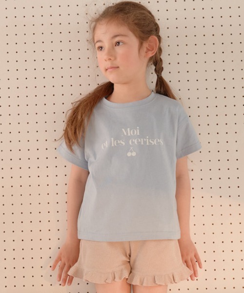 Lycee mine（リセマイン）の「フリルフリルショートパンツ（スウェットパンツ・キッズ・ベージュ/カーキ/ピンク/ミント/チャコール/ブラック/ラベンダー・110cm/100cm/120cm/130cm/140cm）」の4枚目の写真