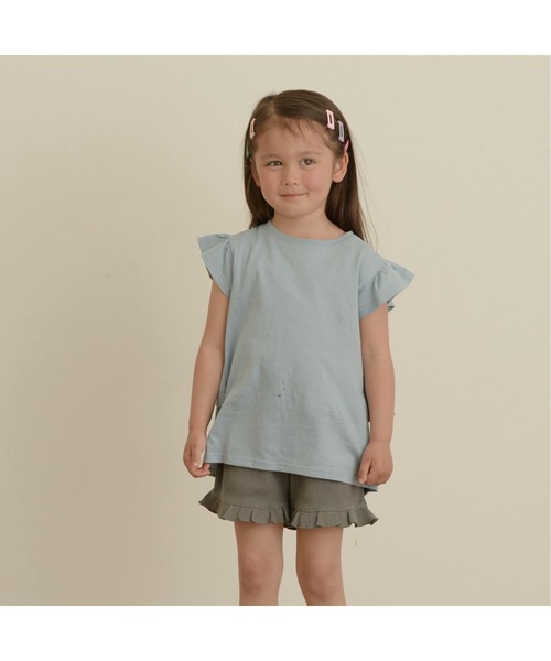 Lycee mine（リセマイン）の「フリルフリルショートパンツ（スウェットパンツ・キッズ・ベージュ/カーキ/ピンク/ミント/チャコール/ブラック/ラベンダー・110cm/100cm/120cm/130cm/140cm）」の10枚目の写真