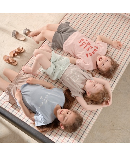 Lycee mine（リセマイン）の「フリルフリルショートパンツ（スウェットパンツ・キッズ・ベージュ/カーキ/ピンク/ミント/チャコール/ブラック/ラベンダー・110cm/100cm/120cm/130cm/140cm）」の21枚目の写真