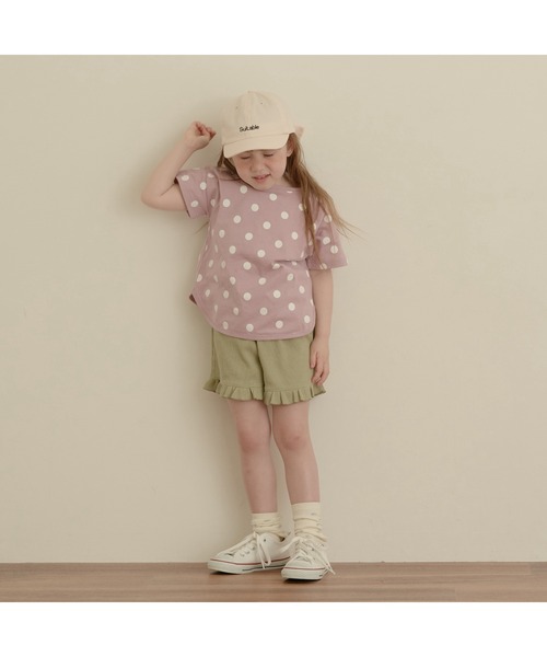 Lycee mine（リセマイン）の「フリルフリルショートパンツ（スウェットパンツ・キッズ・ベージュ/カーキ/ピンク/ミント/チャコール/ブラック/ラベンダー・110cm/100cm/120cm/130cm/140cm）」の15枚目の写真