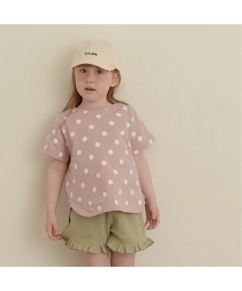 Lycee mine（リセマイン）の「フリルフリルショートパンツ（スウェットパンツ・キッズ・ベージュ/カーキ/ピンク/ミント/チャコール/ブラック/ラベンダー・110cm/100cm/120cm/130cm/140cm）」の22枚目の写真