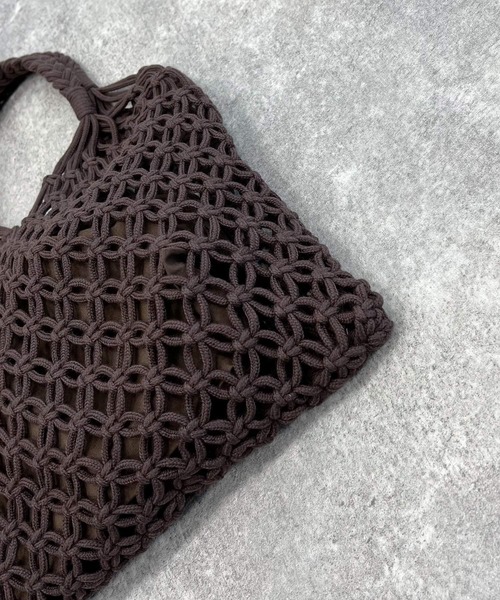 mysty woman（ミスティウーマン）の「マクラメトートバッグ 276764（トートバッグ・レディース・ベージュ/ブラウン/オフホワイト・FREE）」の9枚目の写真