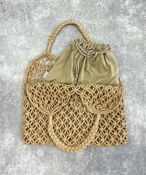 mysty woman（ミスティウーマン）の「マクラメトートバッグ 276764（トートバッグ・レディース・ベージュ/ブラウン/オフホワイト・FREE）」の16枚目の写真