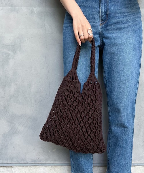 mysty woman（ミスティウーマン）の「マクラメトートバッグ 276764（トートバッグ・レディース・ベージュ/ブラウン/オフホワイト・FREE）」の21枚目の写真