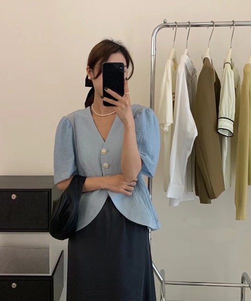 Jewelobe（ジュエローブ）の「シアーノーカラージャケットブラウス（シャツ/ブラウス・レディース・ホワイト/カーキ/ピンク/ブルー・FREE）」の17枚目の写真