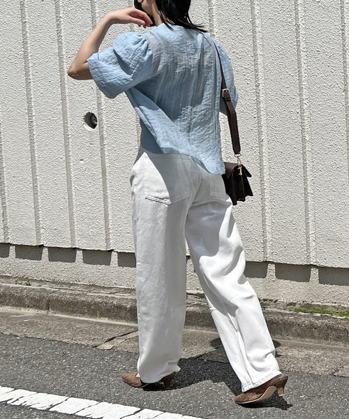 Jewelobe（ジュエローブ）の「シアーノーカラージャケットブラウス（シャツ/ブラウス・レディース・ホワイト/カーキ/ピンク/ブルー・FREE）」の21枚目の写真