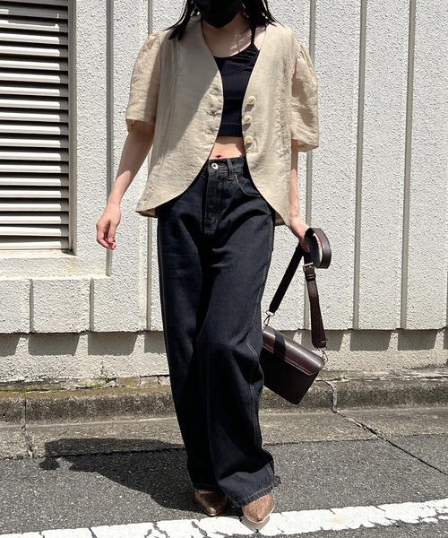 Jewelobe（ジュエローブ）の「シアーノーカラージャケットブラウス（シャツ/ブラウス・レディース・ホワイト/カーキ/ピンク/ブルー・FREE）」の5枚目の写真