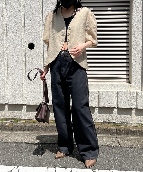 Jewelobe（ジュエローブ）の「シアーノーカラージャケットブラウス（シャツ/ブラウス・レディース・ホワイト/カーキ/ピンク/ブルー・FREE）」の7枚目の写真
