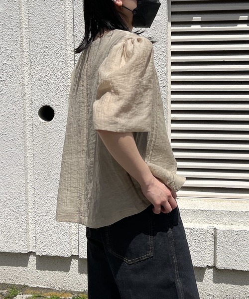 Jewelobe（ジュエローブ）の「シアーノーカラージャケットブラウス（シャツ/ブラウス・レディース・ホワイト/カーキ/ピンク/ブルー・FREE）」の12枚目の写真