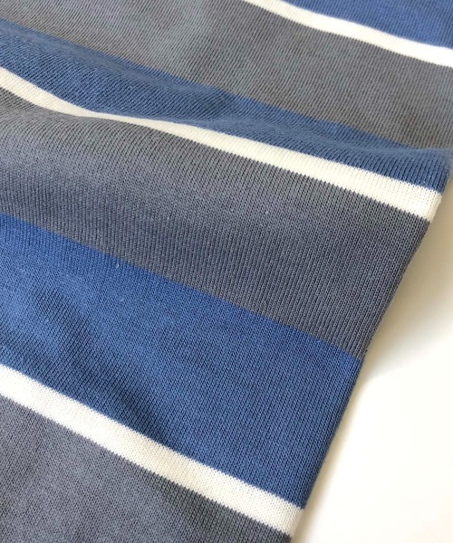 Beno(ビーノ)の「レトロボーダー オーバーサイズ アーチロゴ刺繍 Tシャツ(Tシャツ/カットソー・メンズ・グリーン系その他/ブルー系その他/グリーン系その他2/ブルー系その他2・M/L)」の16枚目の写真