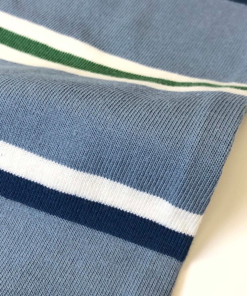 Beno(ビーノ)の「レトロボーダー オーバーサイズ アーチロゴ刺繍 Tシャツ(Tシャツ/カットソー・メンズ・グリーン系その他/ブルー系その他/グリーン系その他2/ブルー系その他2・M/L)」の18枚目の写真