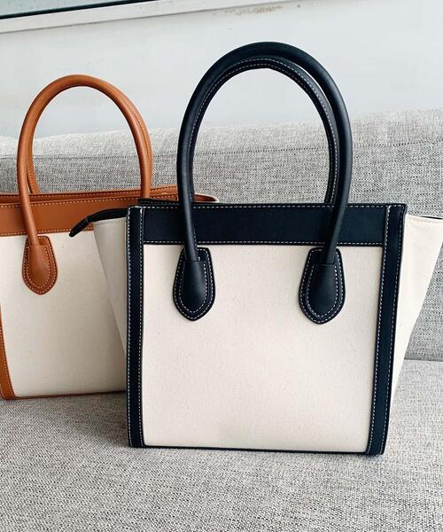INGNI（イング）の「コンビ配色トートBAG（トートバッグ・レディース・ブラック/キャメル・ONE SIZE）」の2枚目の写真