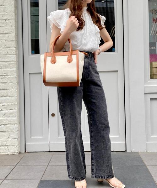 INGNI（イング）の「コンビ配色トートBAG（トートバッグ・レディース・ブラック/キャメル・ONE SIZE）」の9枚目の写真